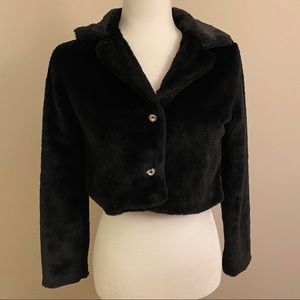 Girl’s Cropped Faux Fur Coat